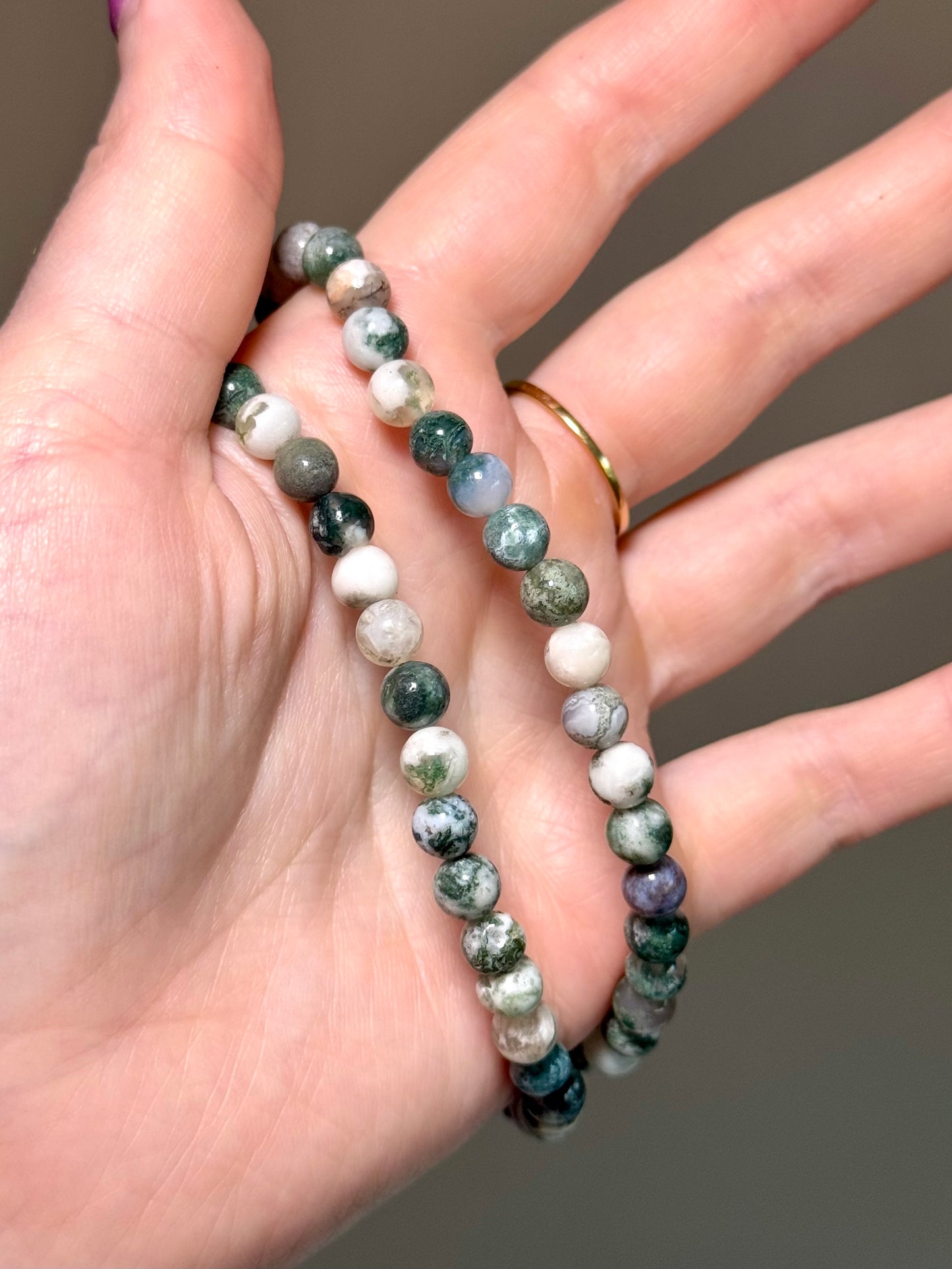 Collier en perles Agate Arbre - 06mm