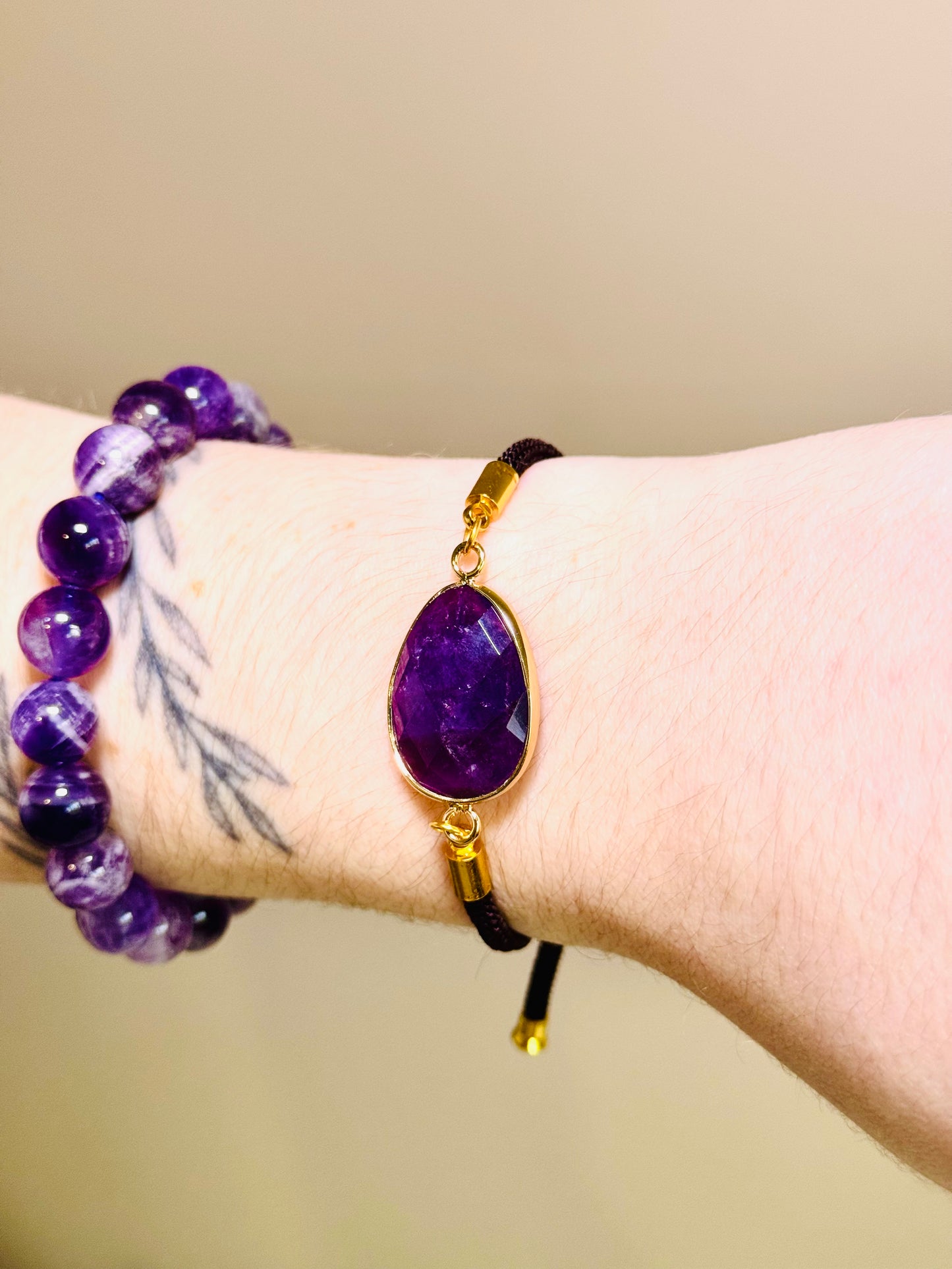 Bracelet cordon - Améthyste