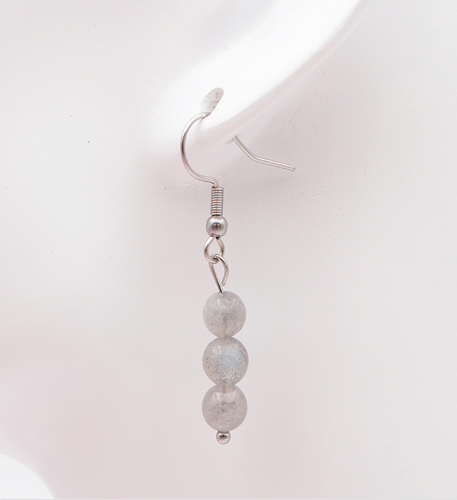 Boucles d'oreilles Labradorite - Acier inoxydable