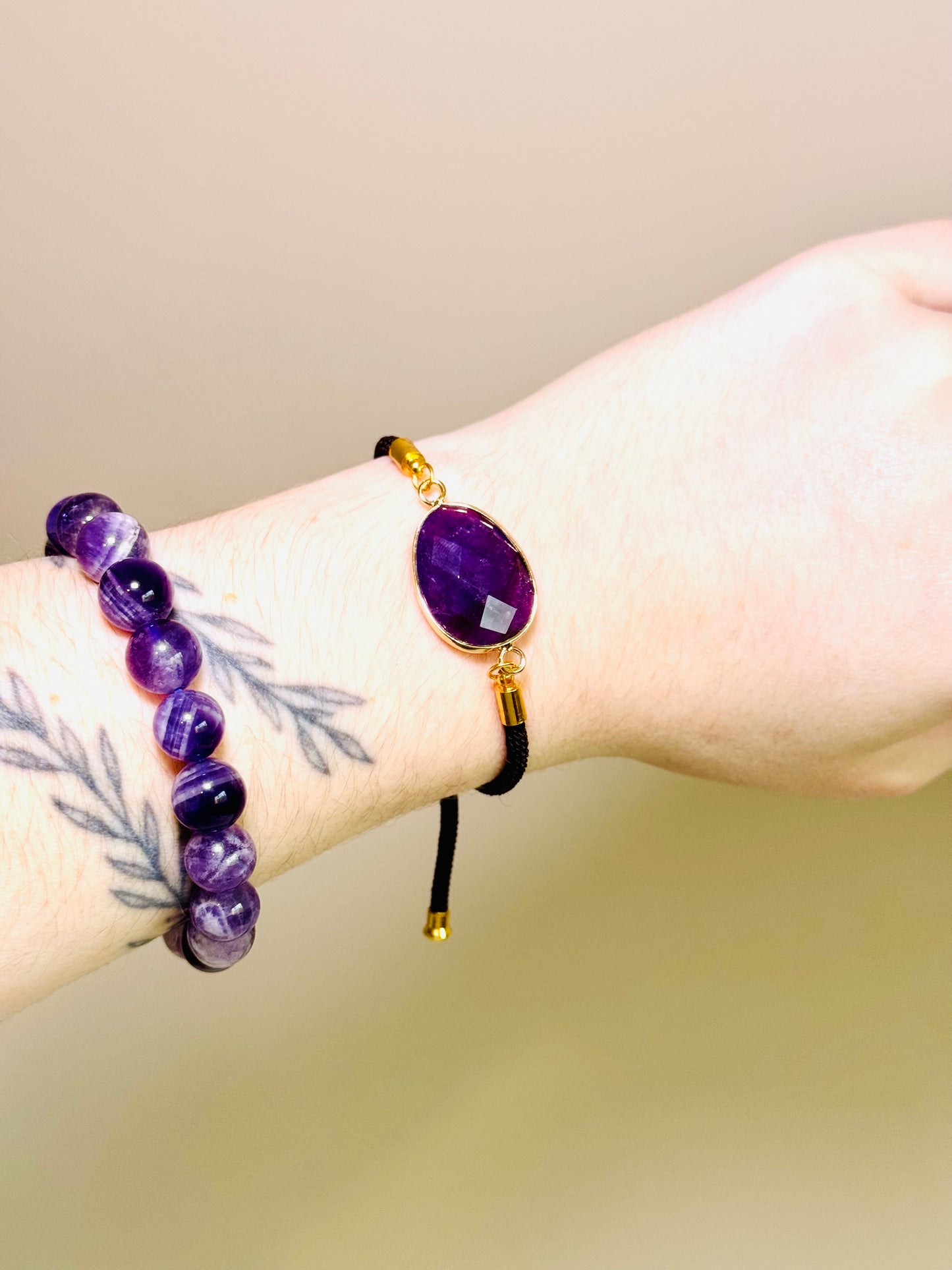 Bracelet cordon - Améthyste