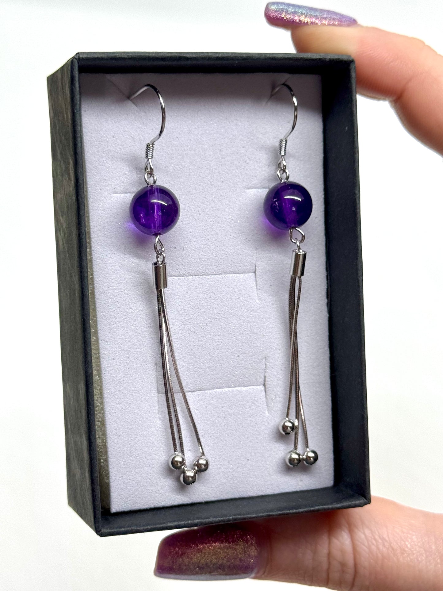 Boucles d'oreilles Améthyste - Argent 925