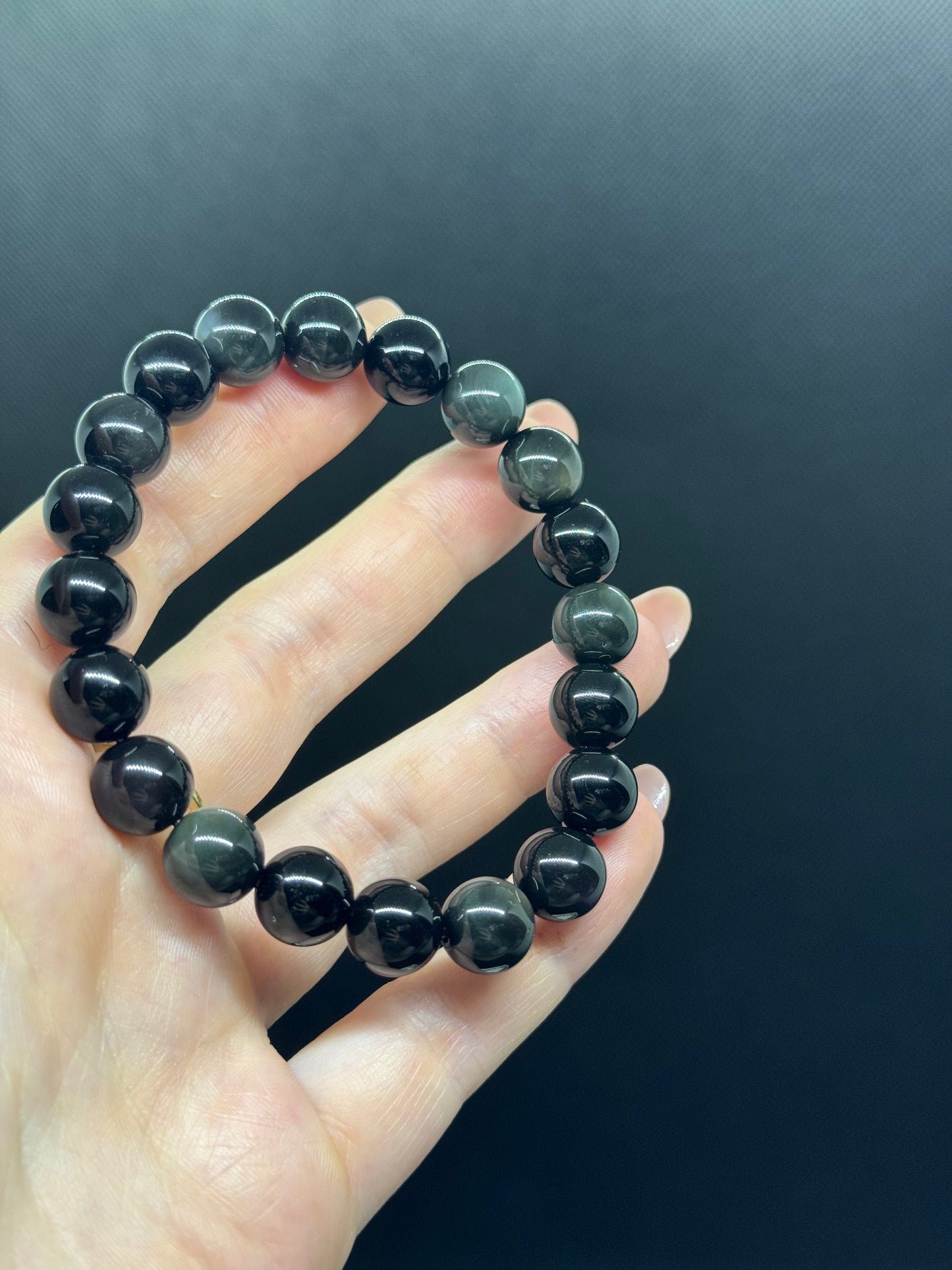 Bracelet en perles Obsidienne Oeil Céleste - 10mm