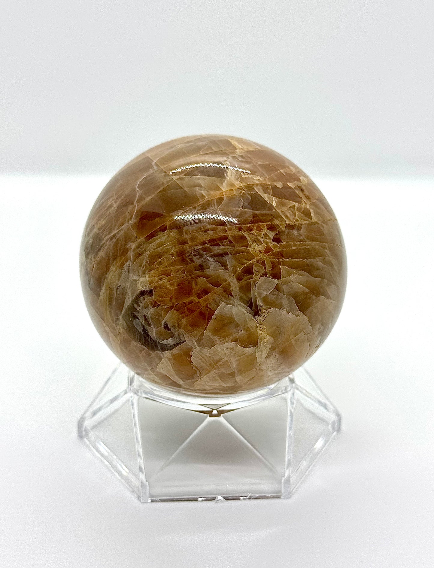 Sphère Pierre de Lune orangée - 70mm