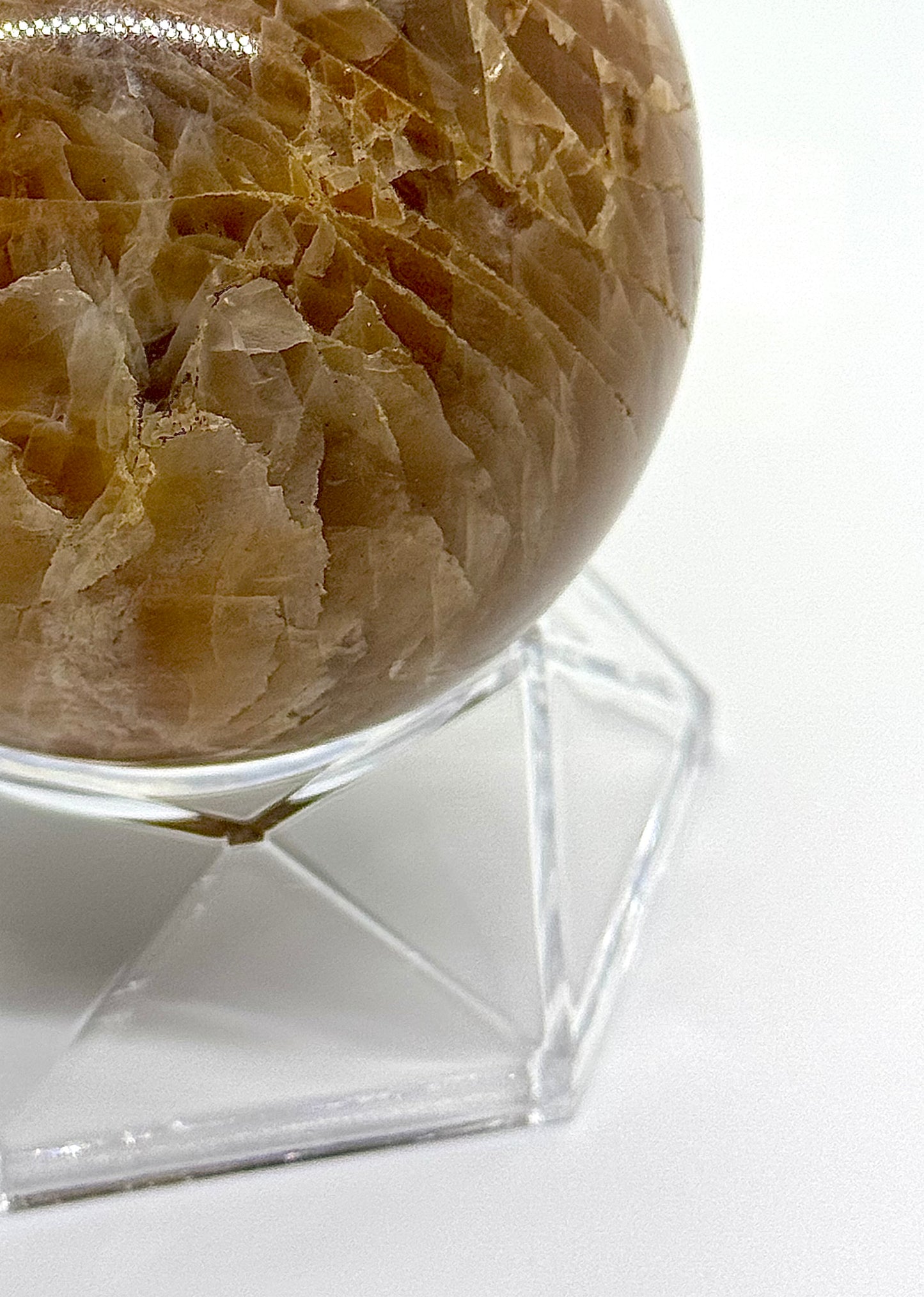 Sphère Pierre de Lune orangée - 70mm