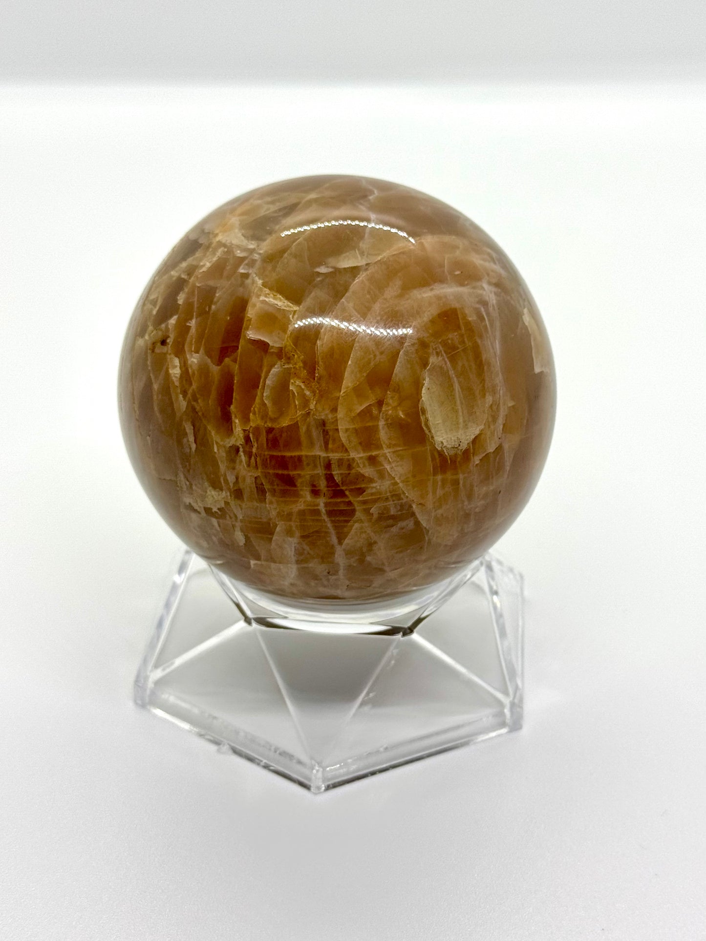 Sphère Pierre de Lune orangée - 70mm