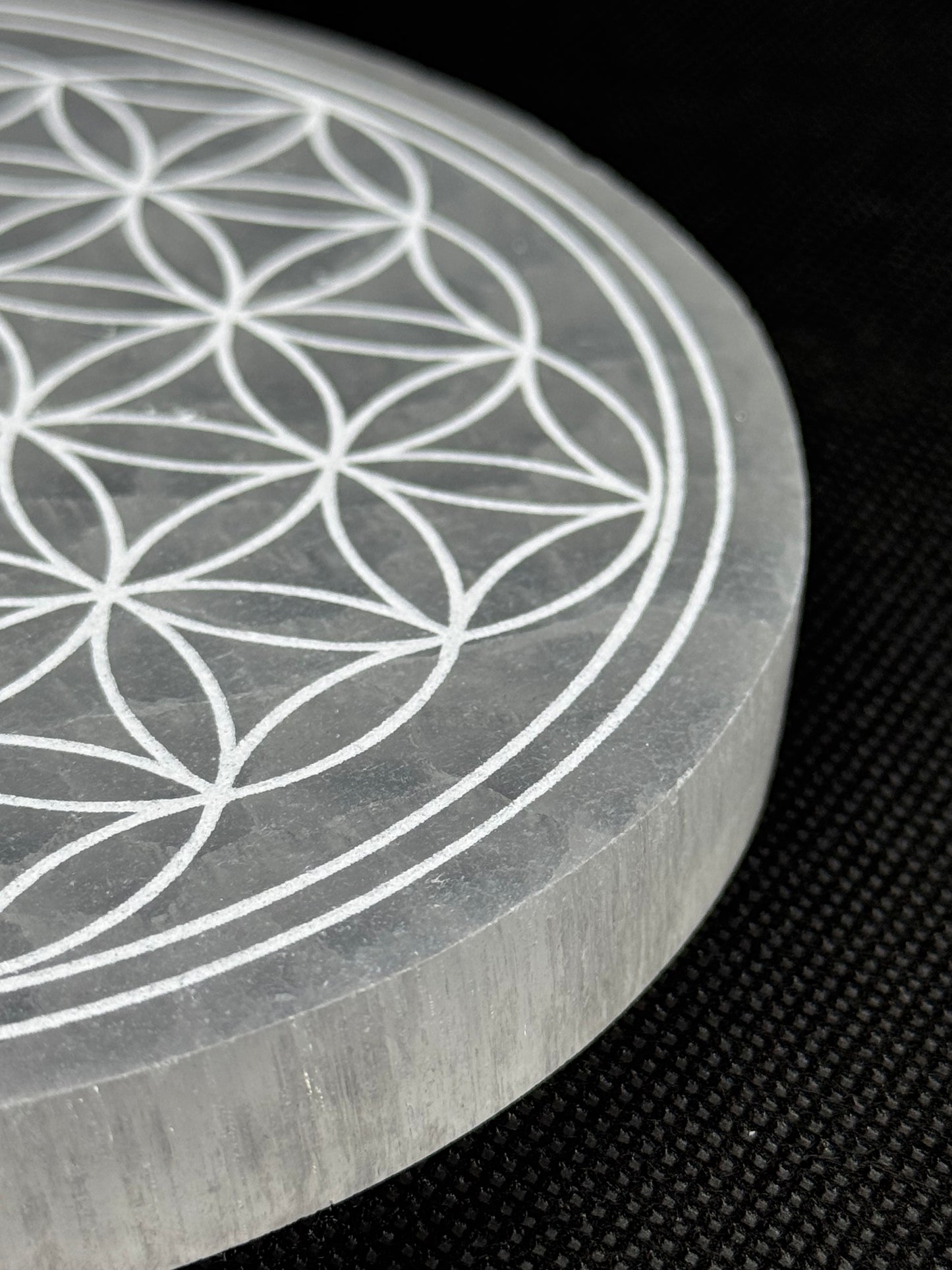 Plaque Sélénite Fleur de vie - 140mm