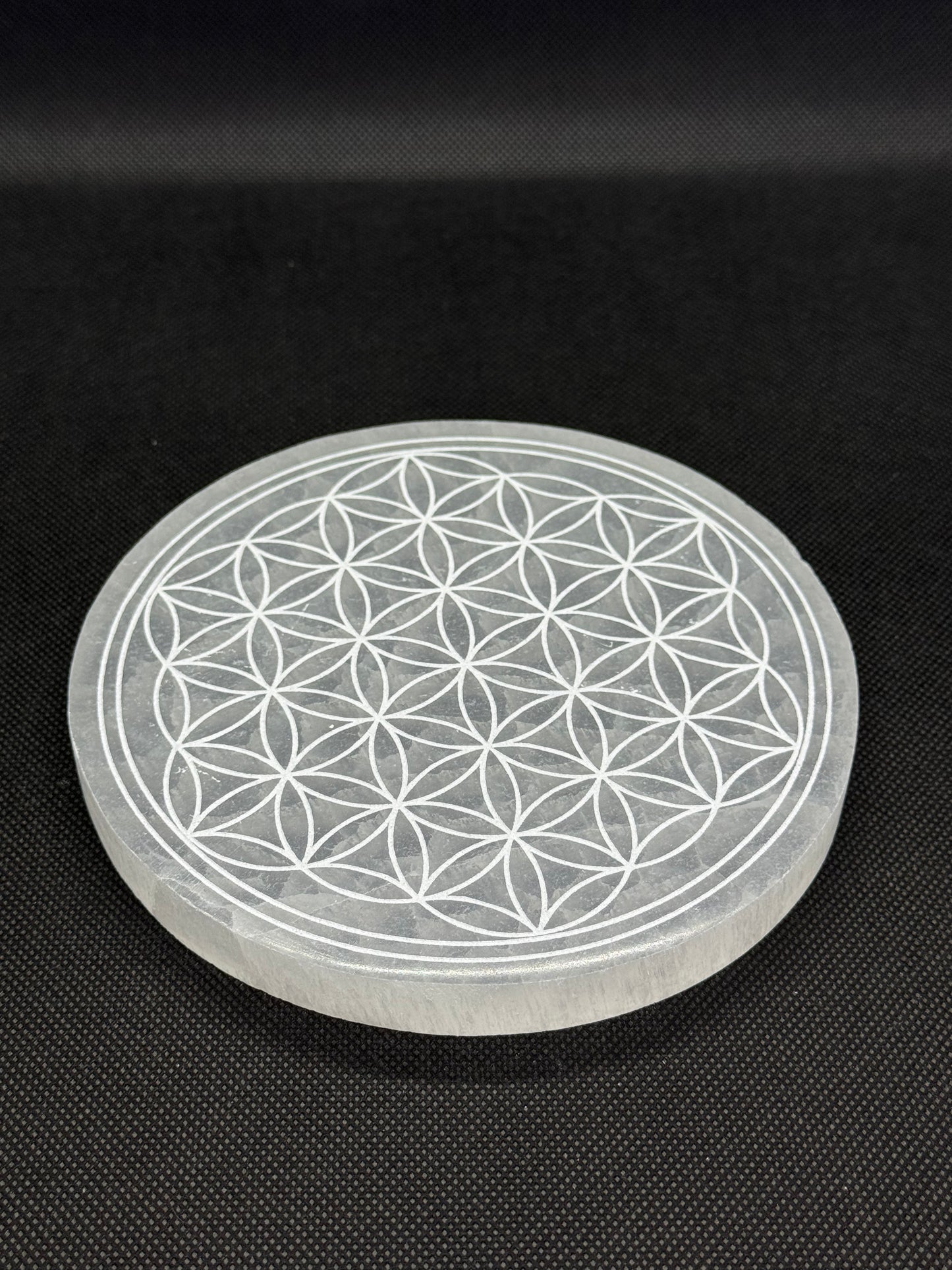 Plaque Sélénite Fleur de vie - 140mm