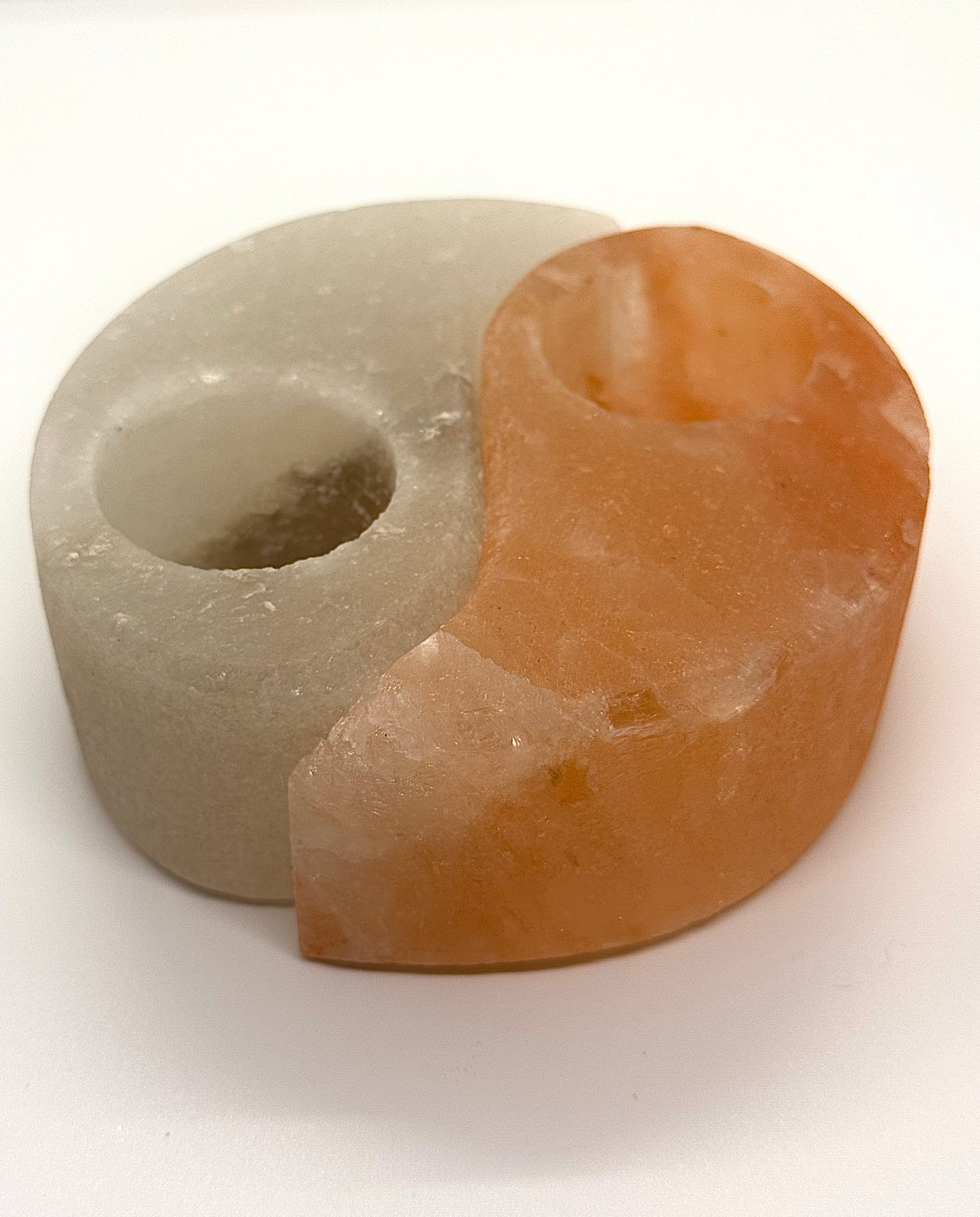 Bougeoir en sel de l'Himalaya - Yin et Yang