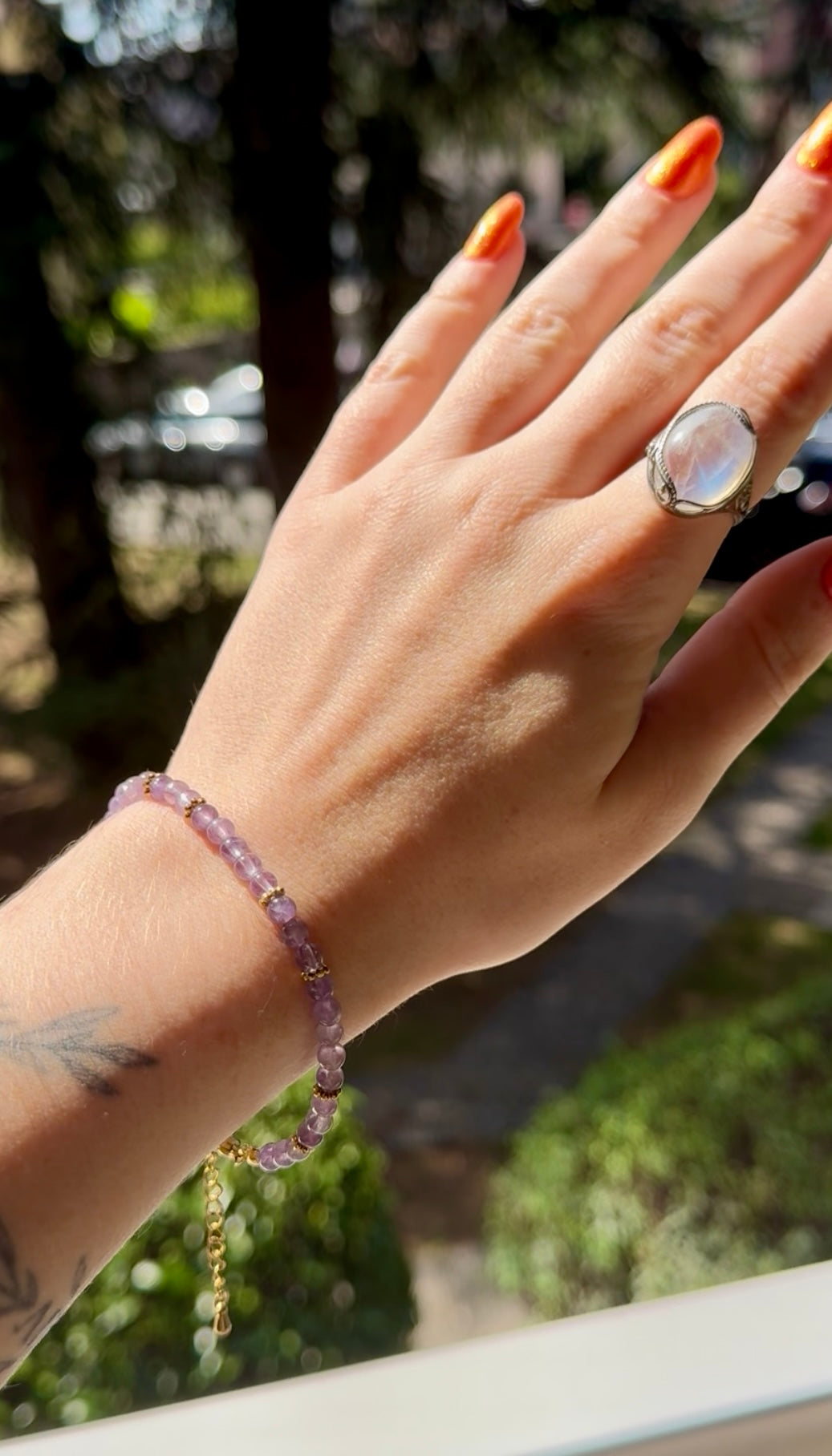 Bracelet acier inoxydable - Améthyste