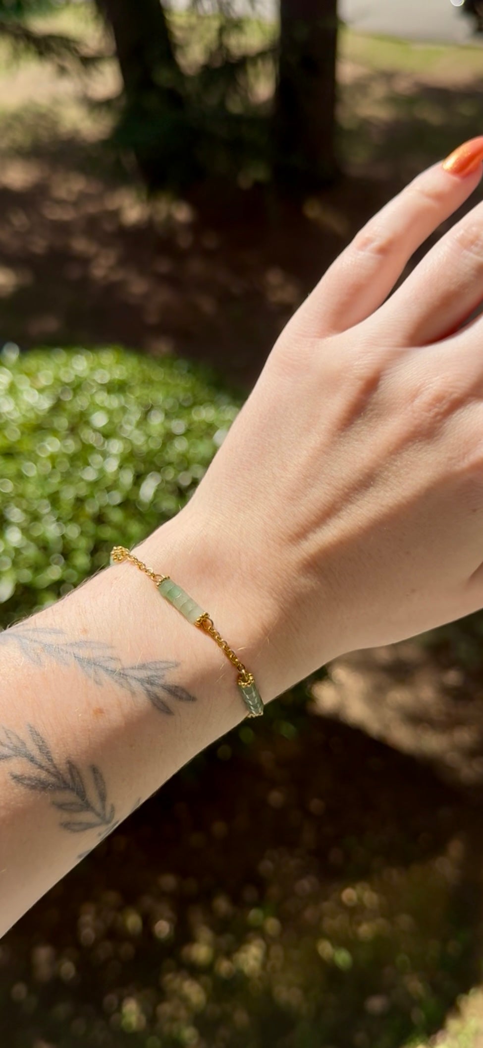 Bracelet Orane acier inoxydable - Aventurine verte