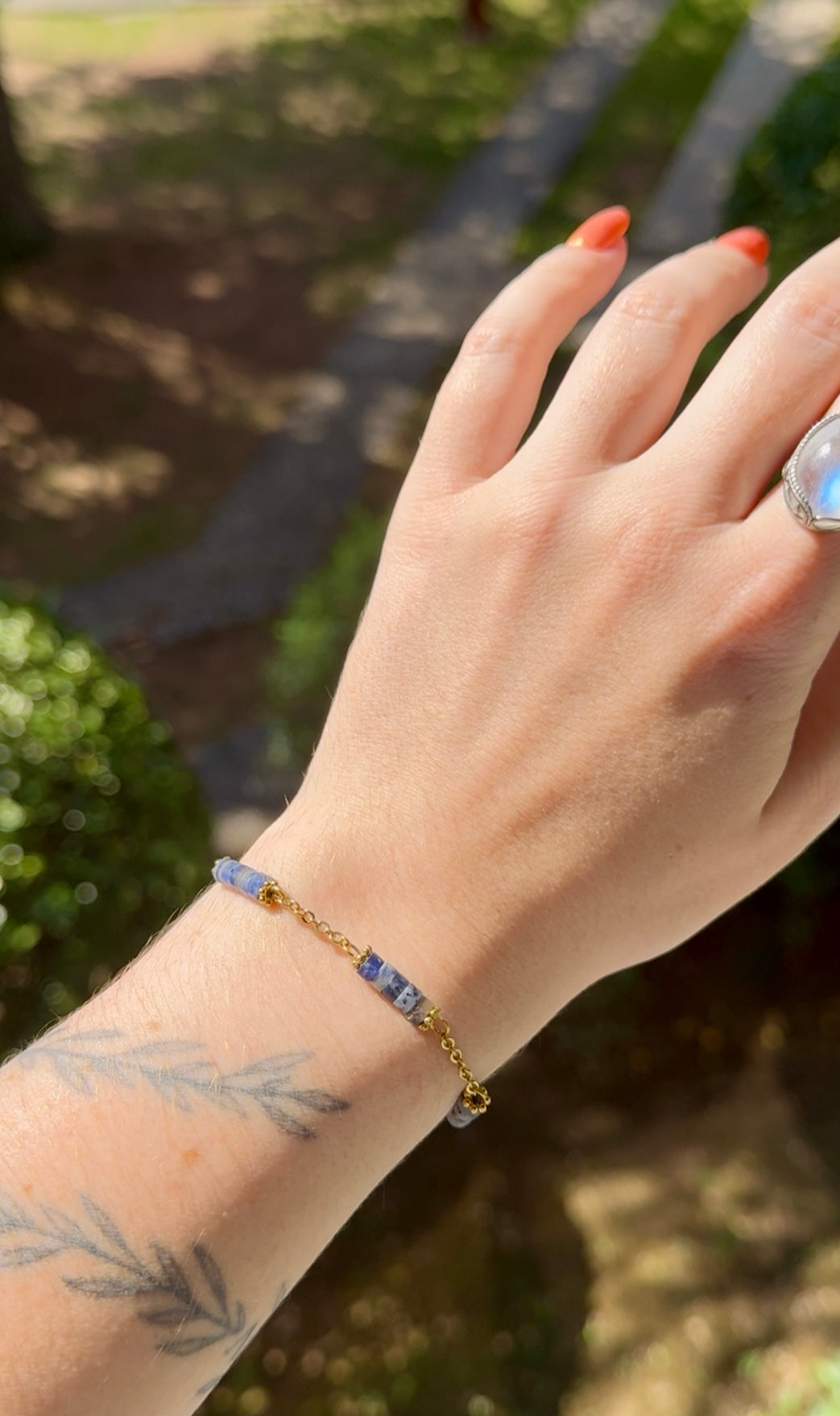 Bracelet Orane acier inoxydable - Sodalite