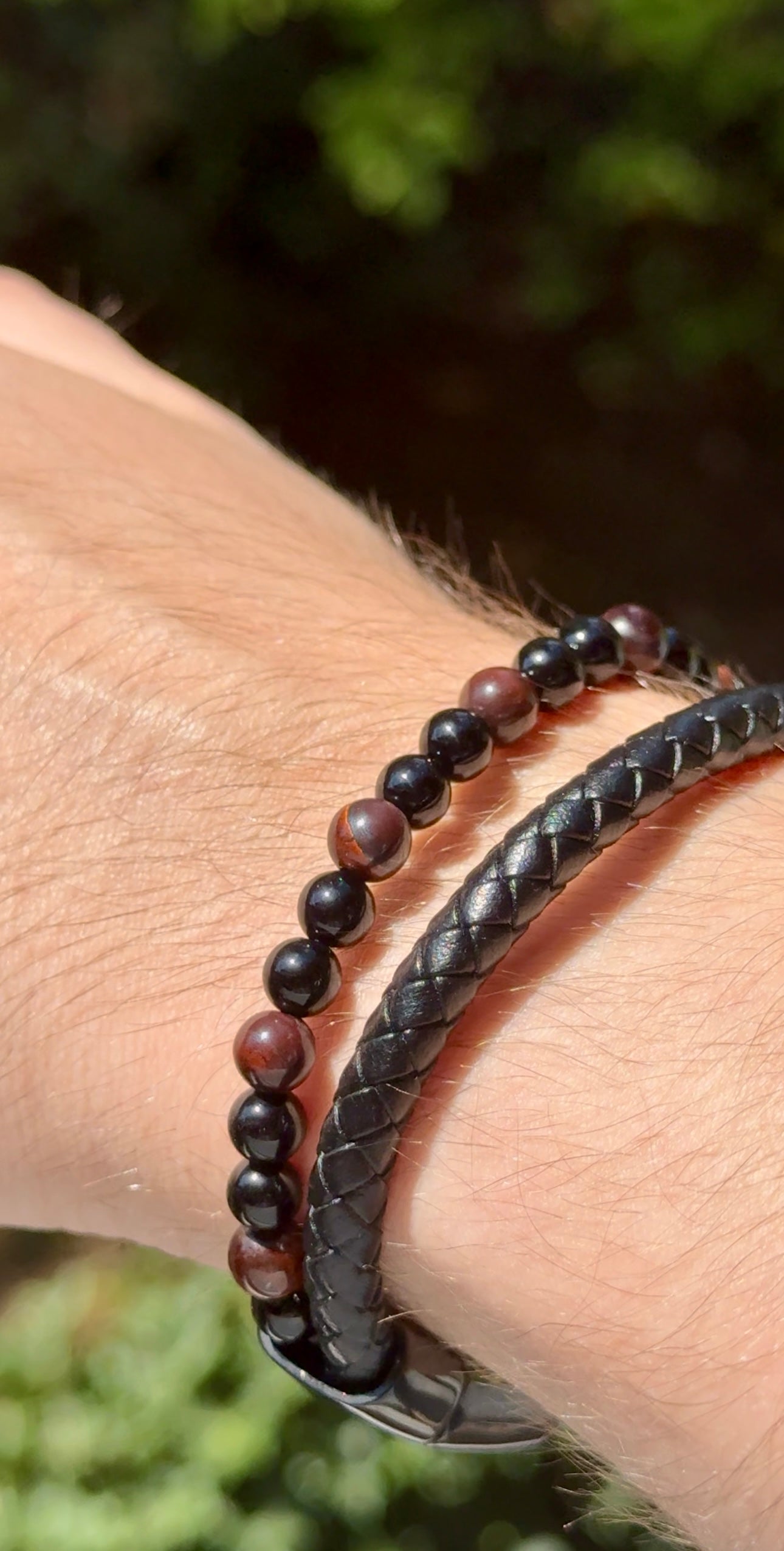 Bracelet homme Aska cuir - Oeil de Taureau / onyx