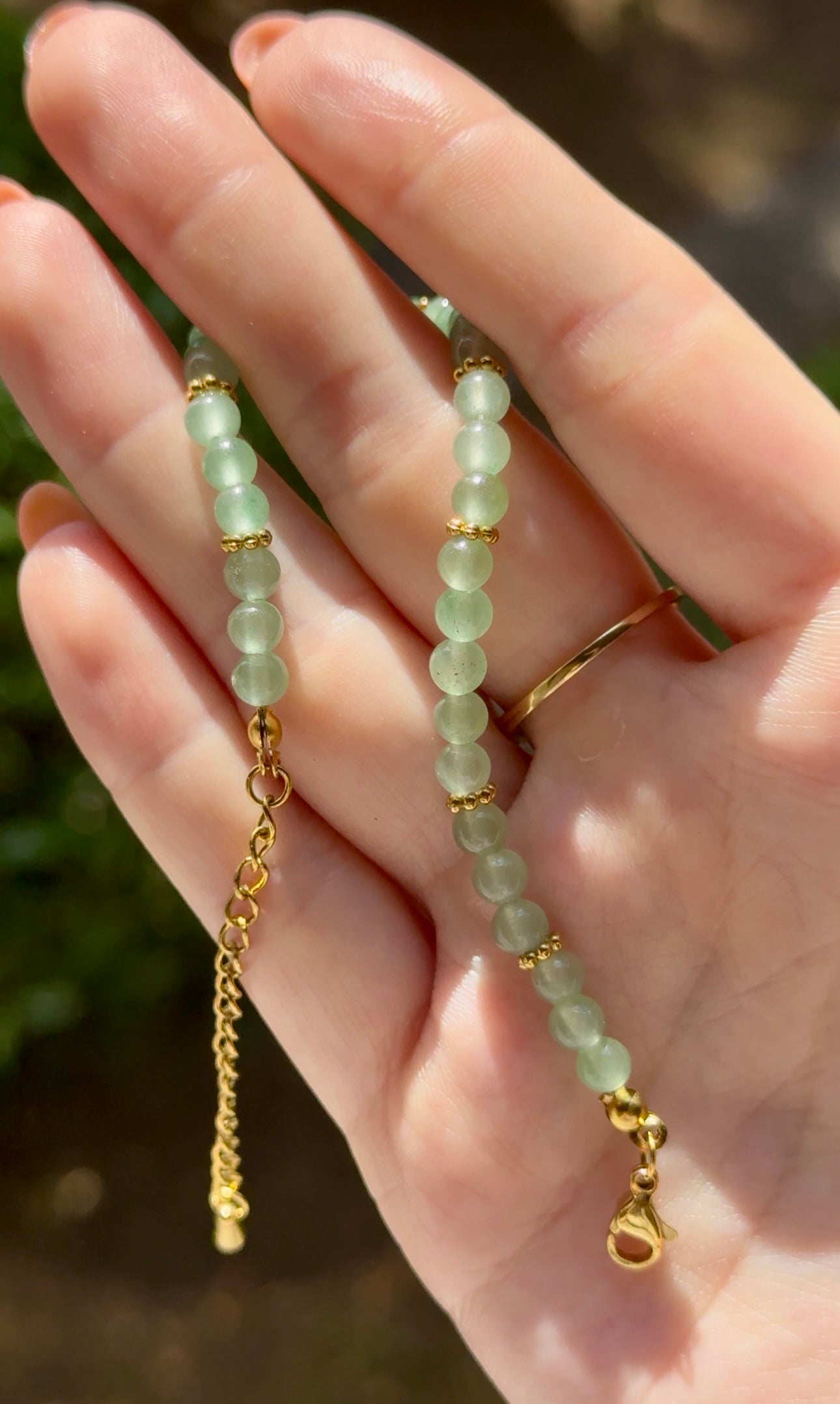 Bracelet acier inoxydable - Aventurine verte