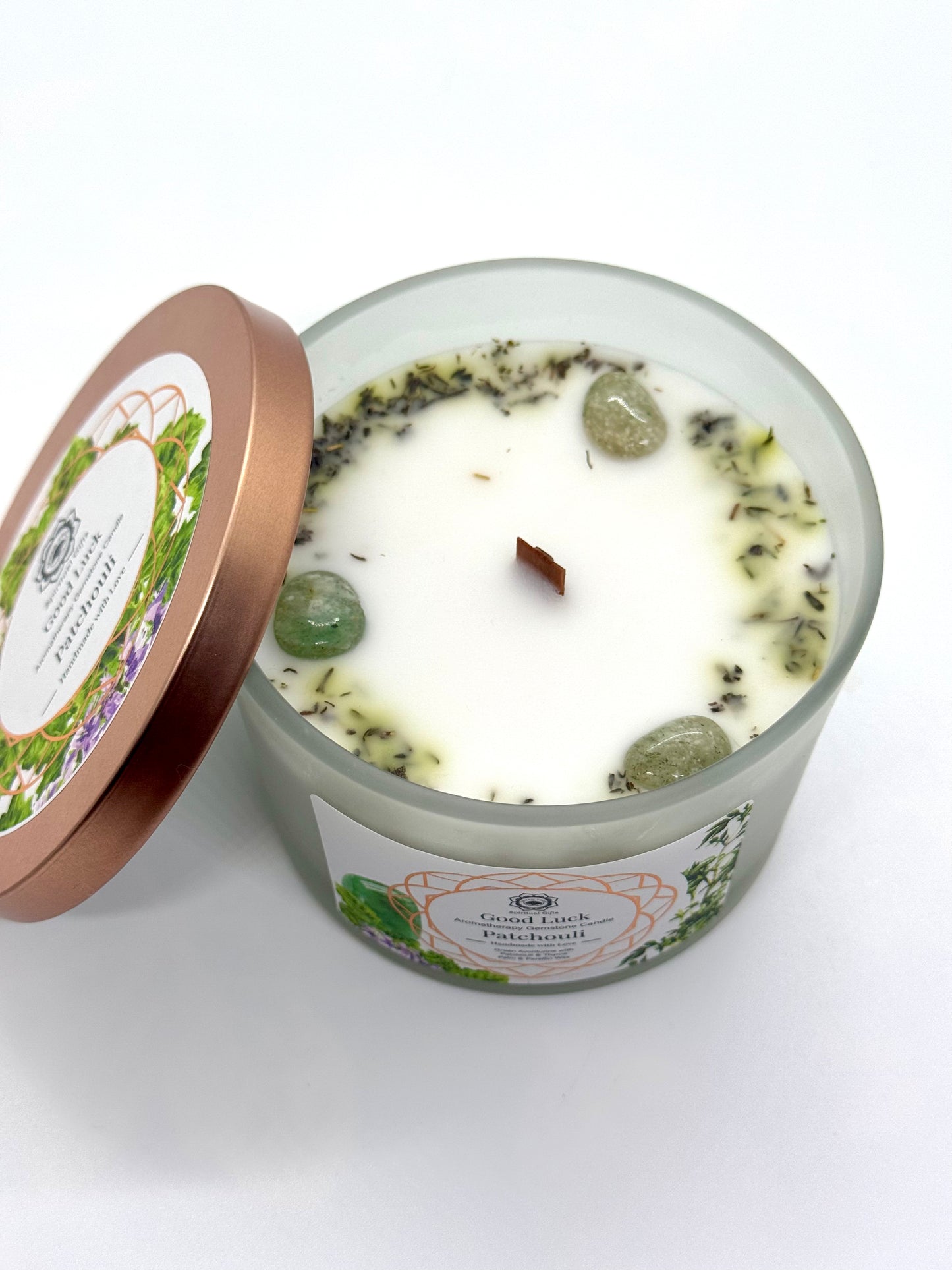 Bougie Green Tree "Bonne Chance" Aventurine Verte et Patchouli - Grand format