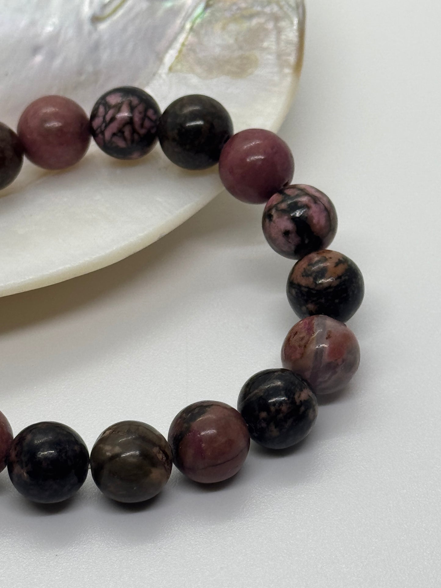 Bracelet en perles - Rhodonite - 10mm
