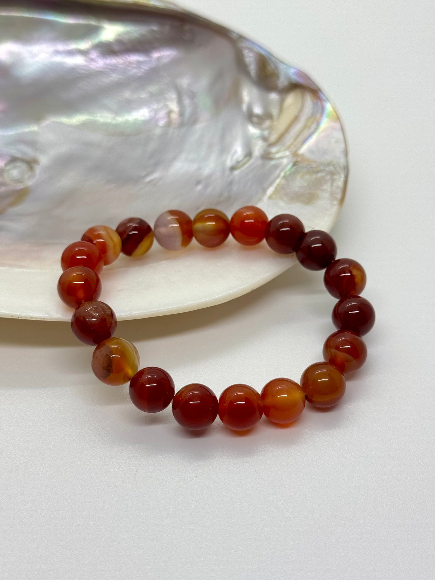 Bracelet en perles - Cornaline - 10mm