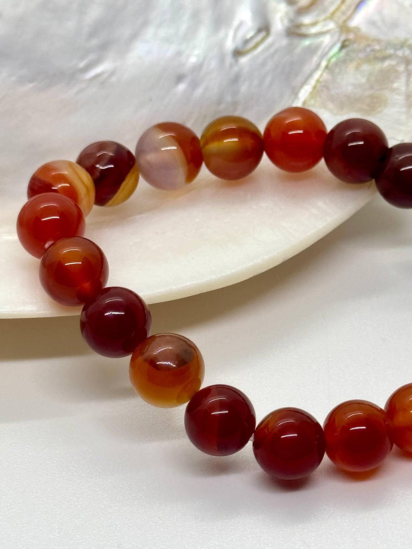 Bracelet en perles - Cornaline - 10mm