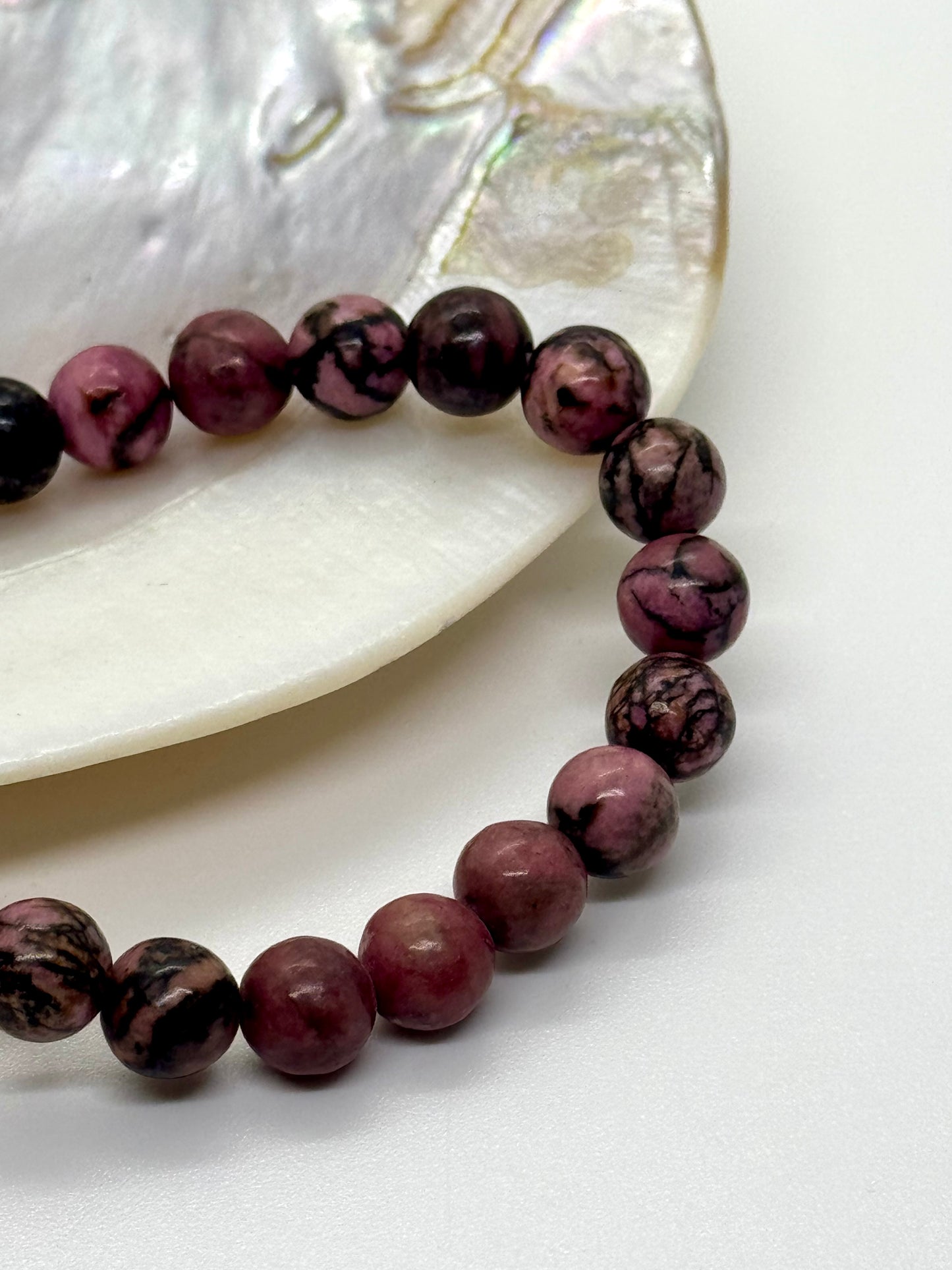 Bracelet en perles - Rhodonite - 08mm