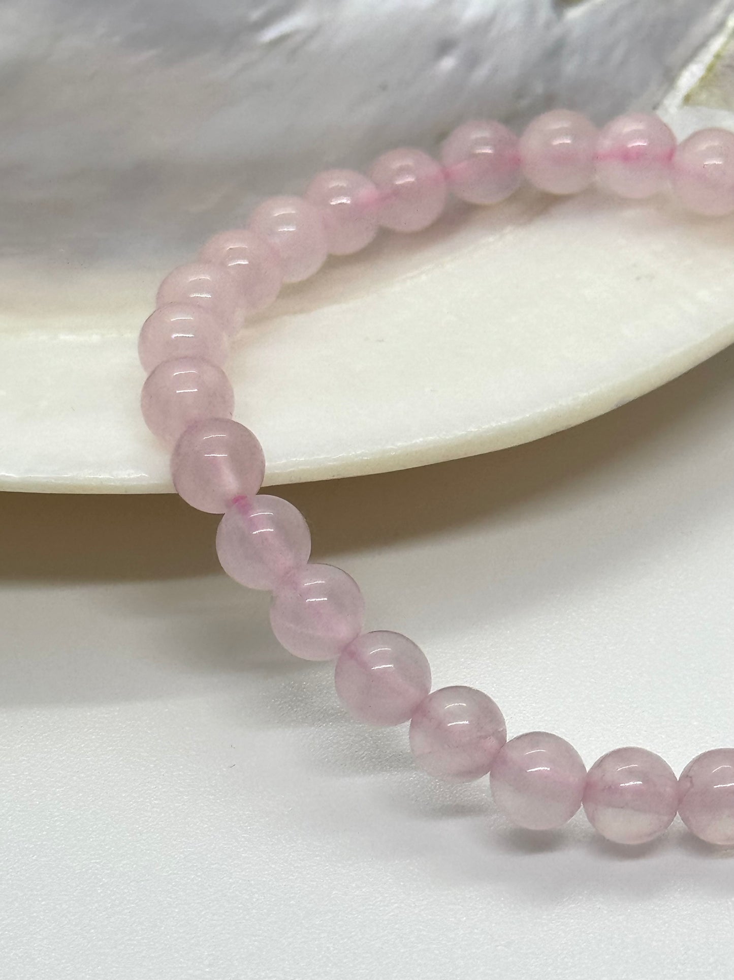Bracelet en perles - Quartz rose - 06mm