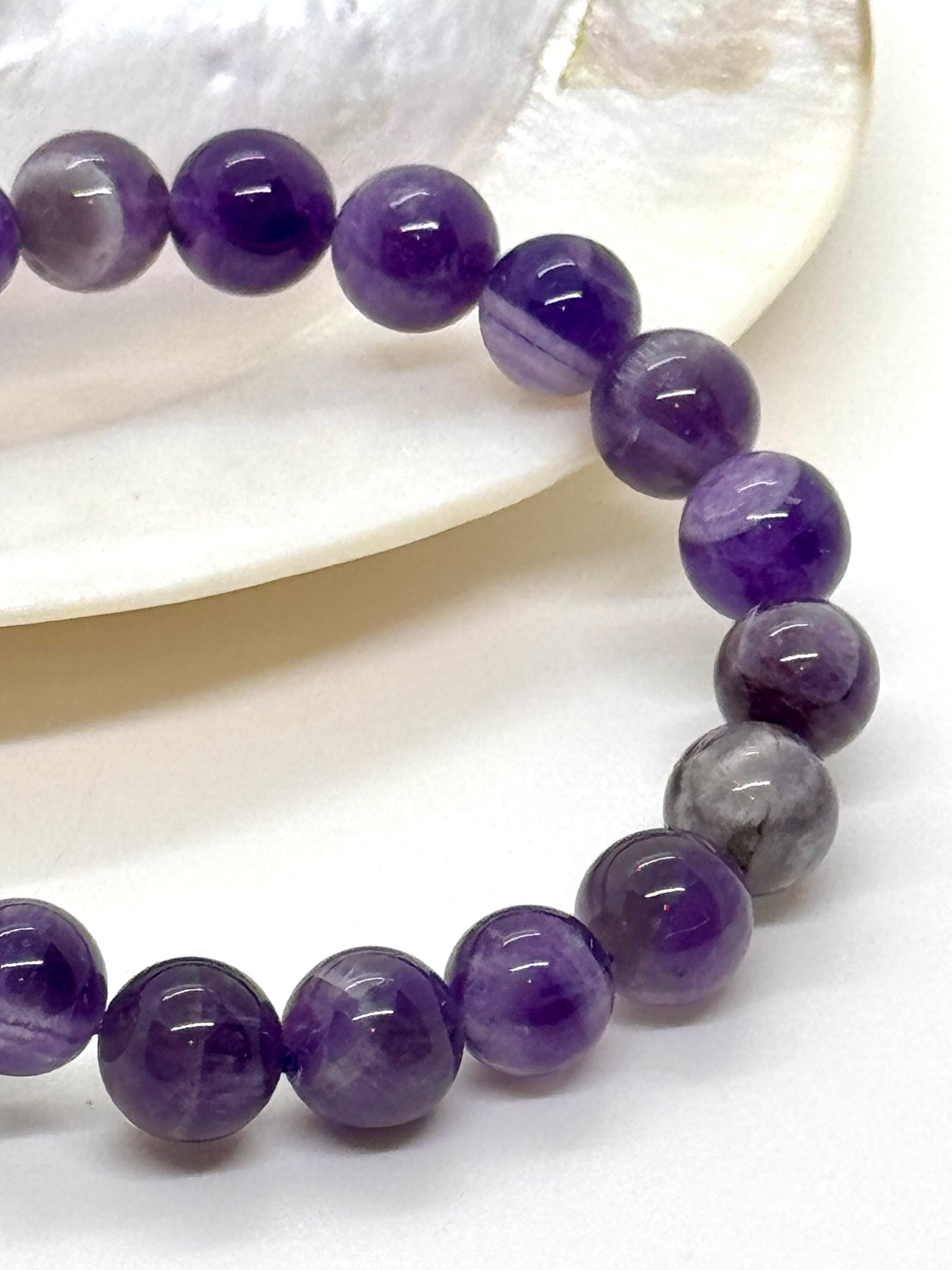 Bracelet en perles - Améthyste rubanée - 10mm