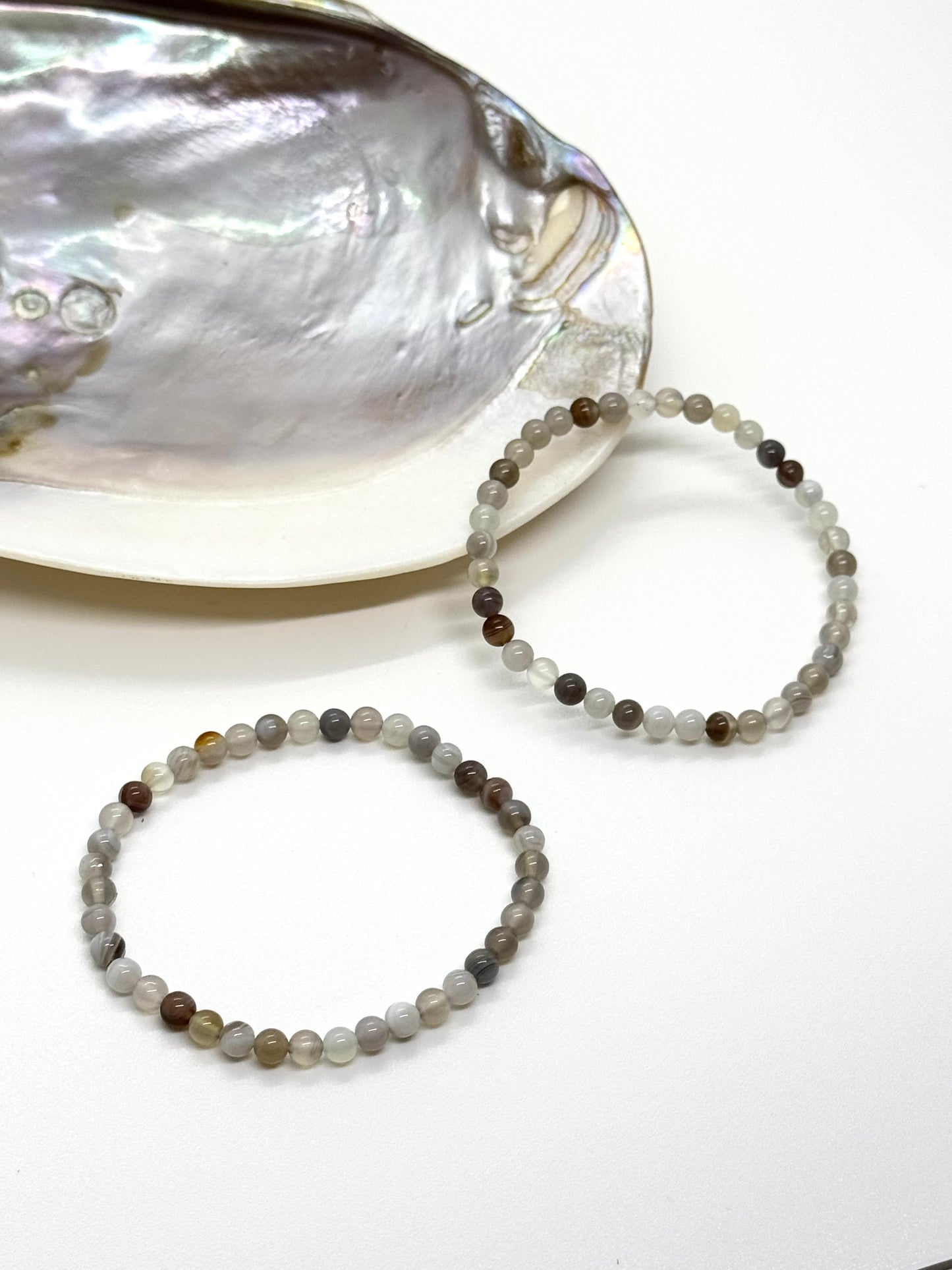 Bracelet en perles - Agate du Botswana - 4mm