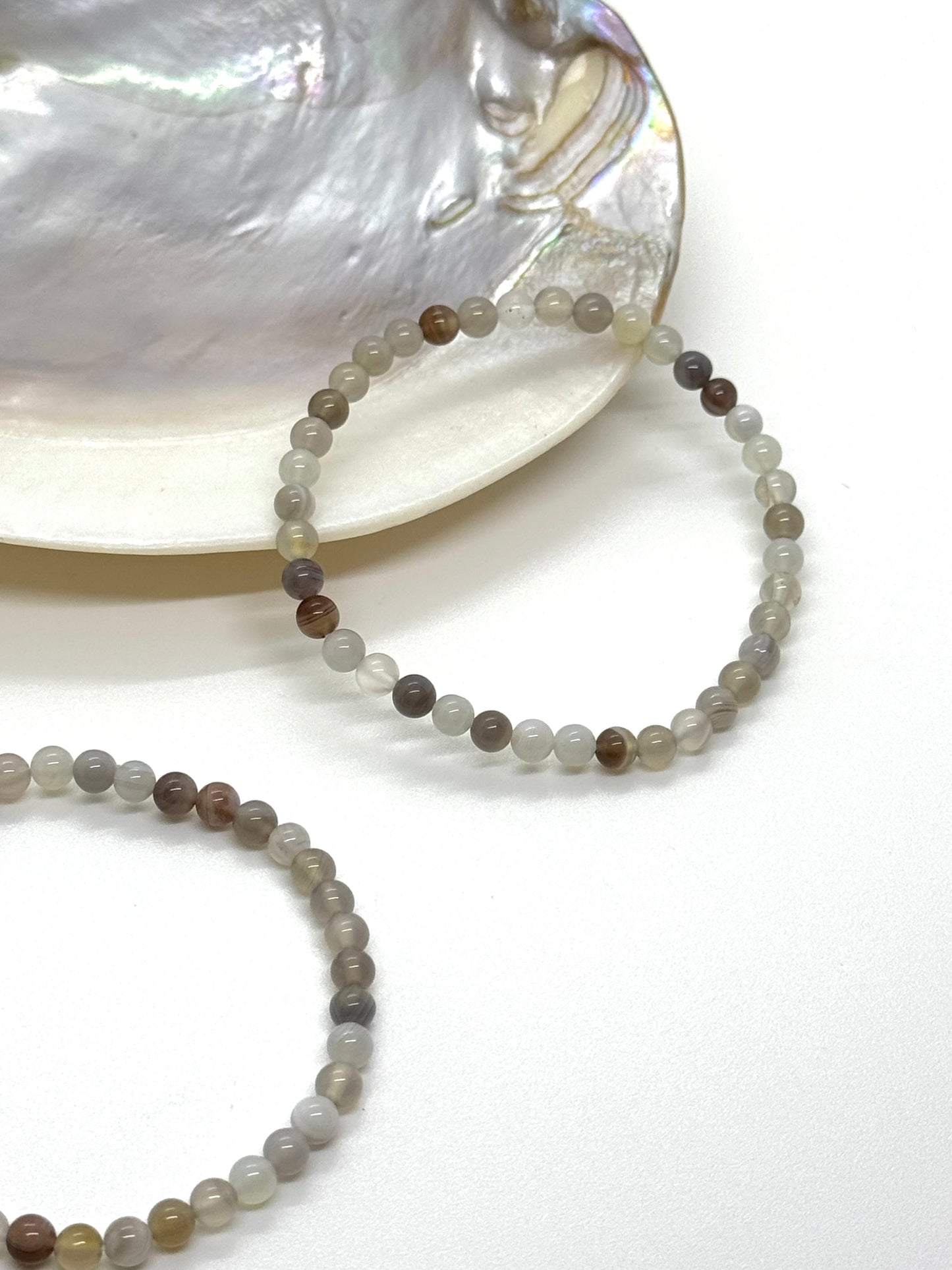 Bracelet en perles - Agate du Botswana - 4mm