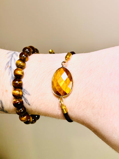 Bracelet cordon - Œil de Tigre