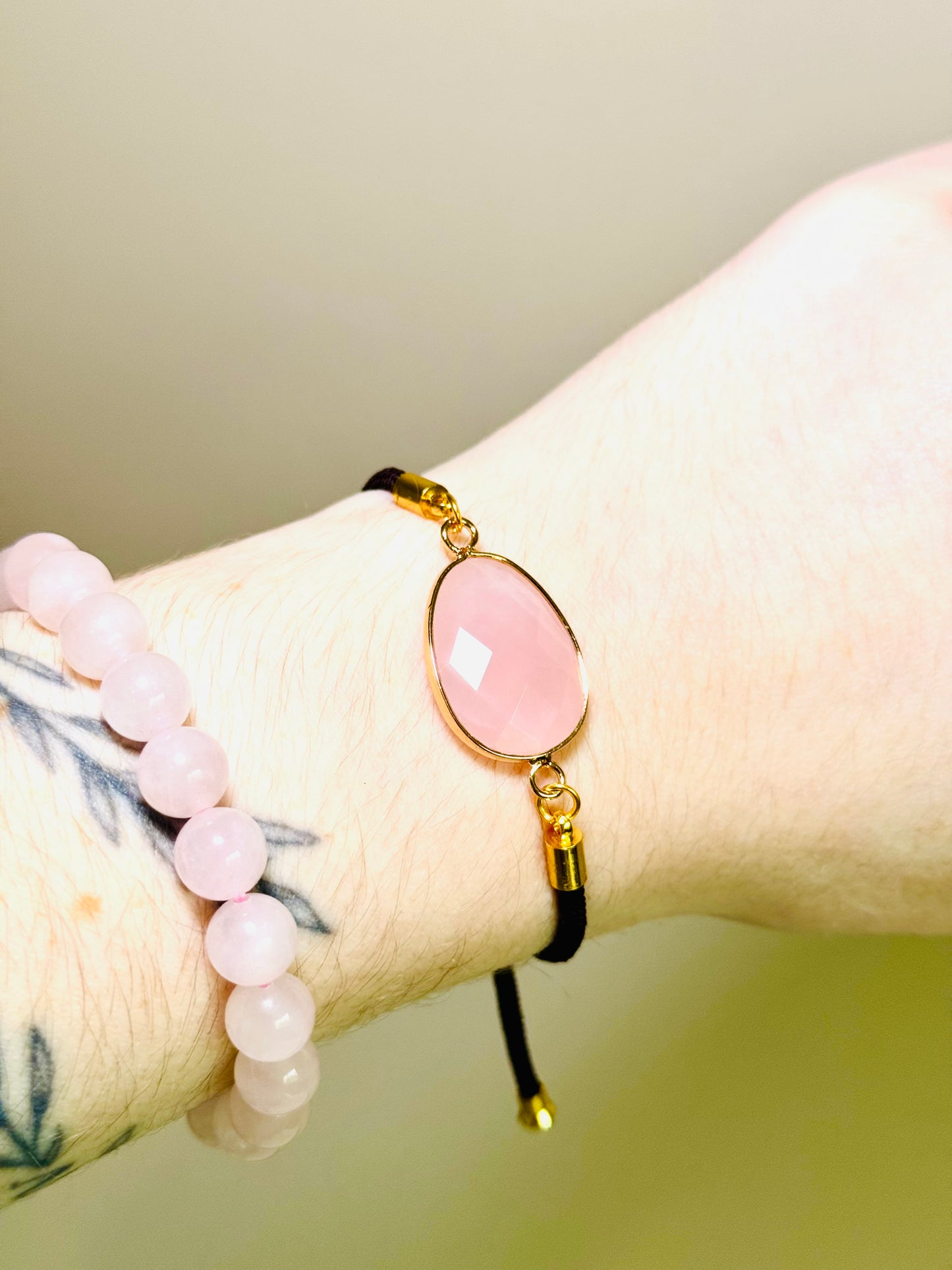 Bracelet cordon -Quartz rose
