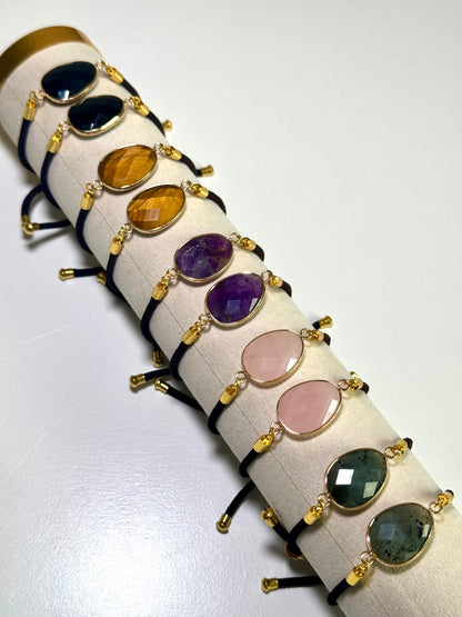 Bracelet cordon - Obsidienne