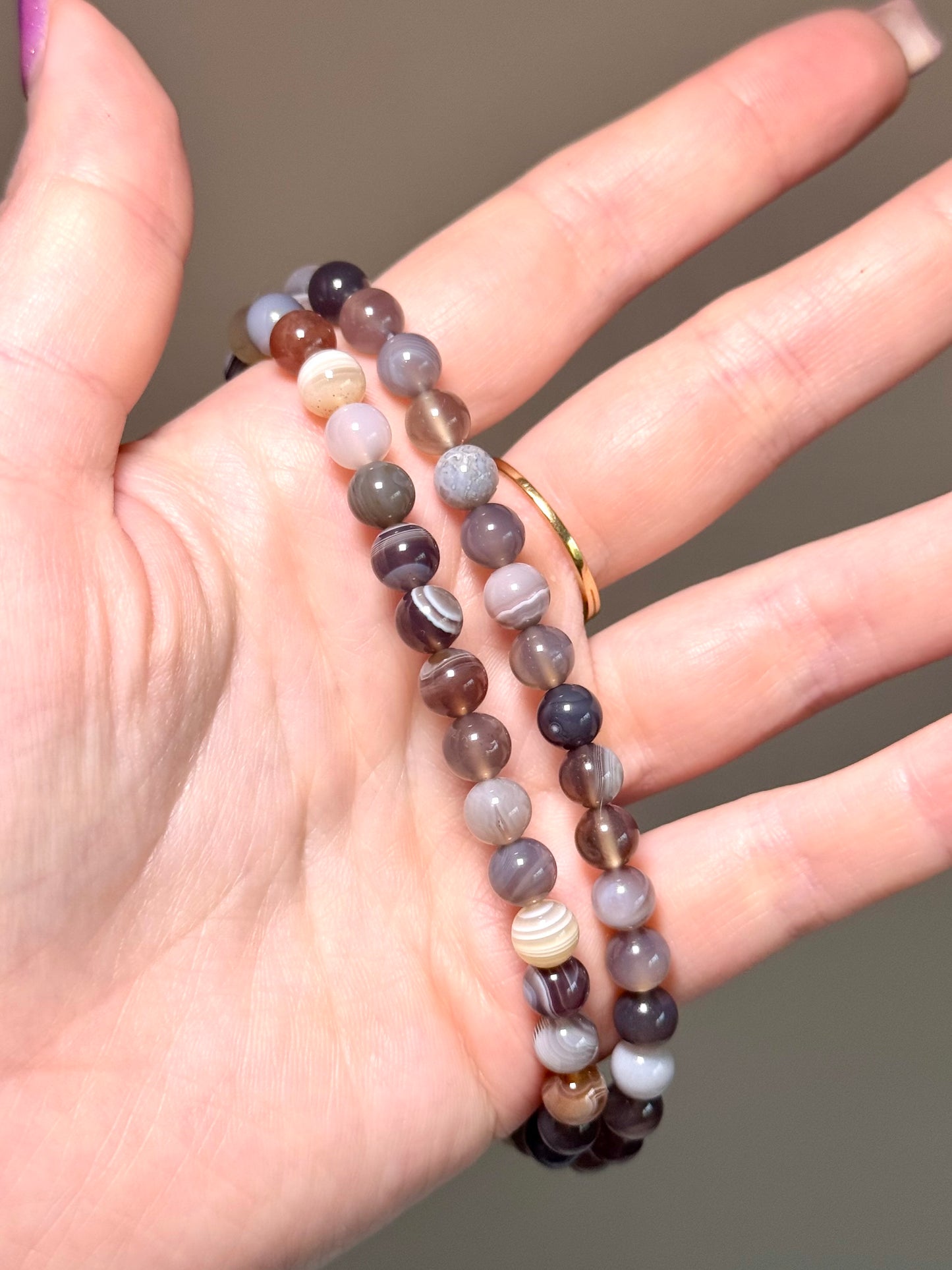 Collier en perles - Agate du Botswana