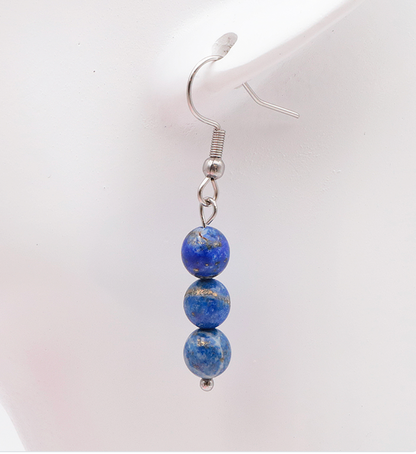 Boucles d'oreilles Lapis-Lazuli - Acier inoxydable