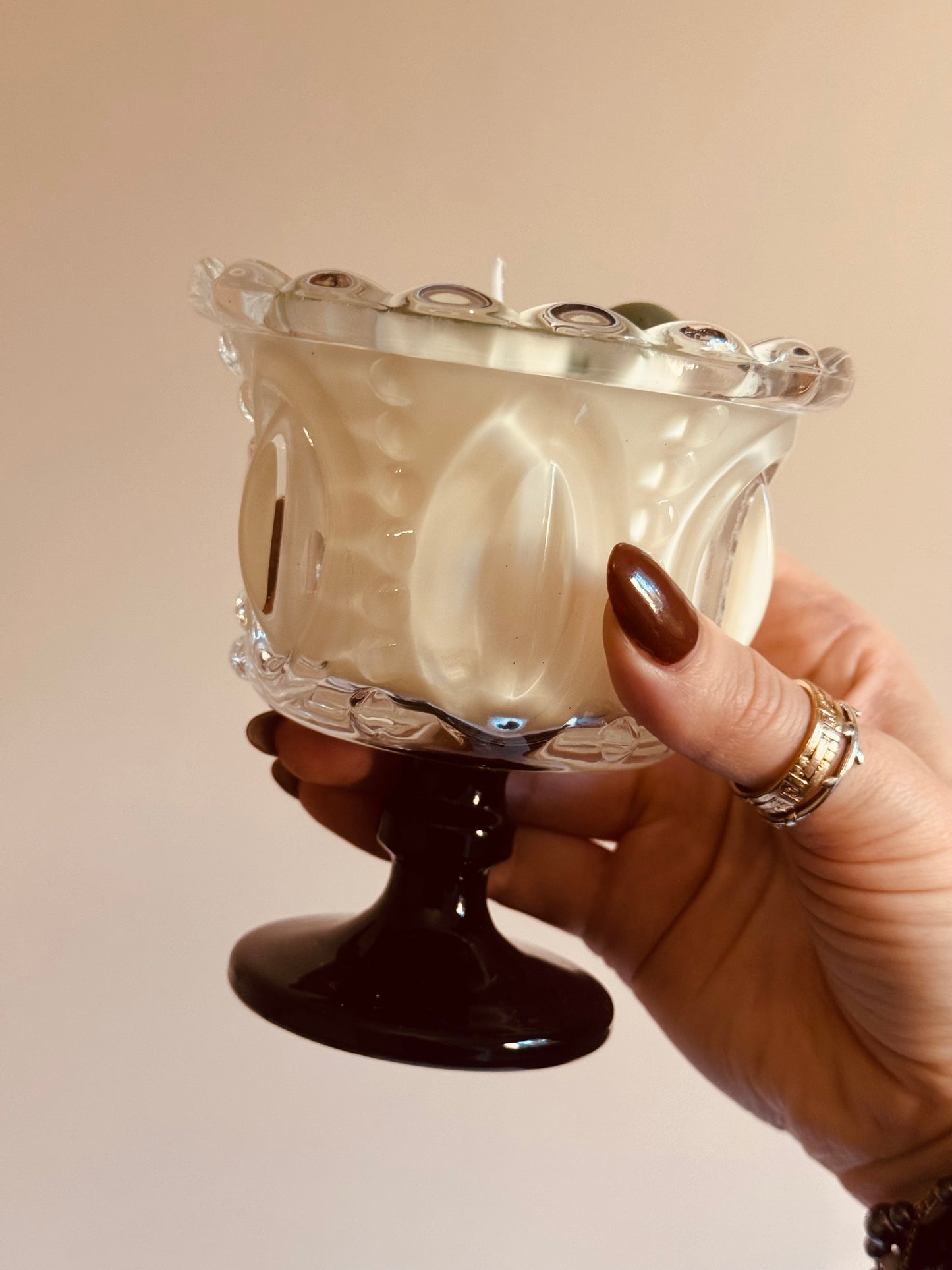 Bougie verre cannelle/épices - Aventurine verte