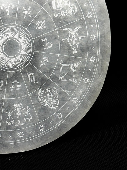 Plaque Sélénite Zodiaque - 140mm