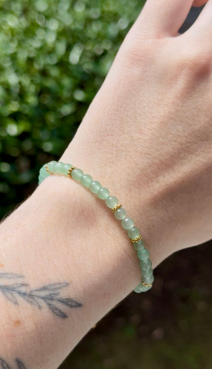 Bracelet acier inoxydable - Aventurine verte