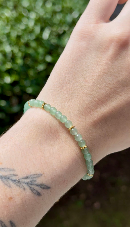 Bracelet acier inoxydable - Aventurine verte