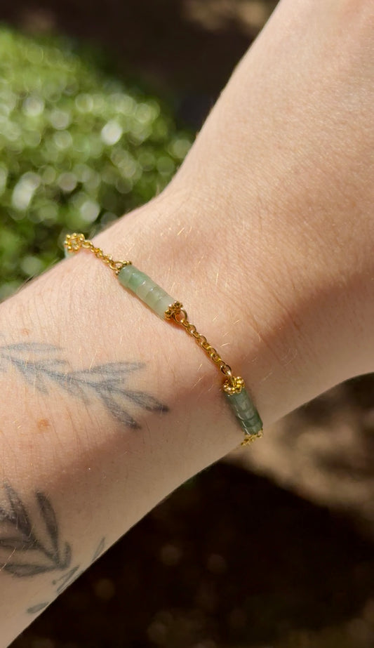 Bracelet Orane acier inoxydable - Aventurine verte