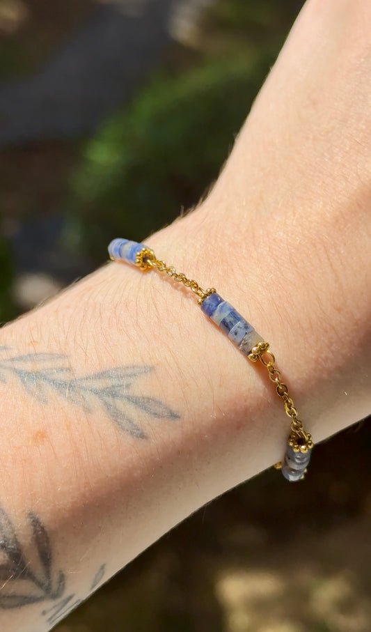 Bracelet Orane acier inoxydable - Sodalite